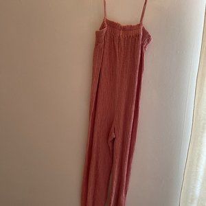 Zara pink crinkle jumpsuit